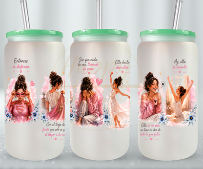 La Fuerza Que Nadie Ve Pink-350 Glass Can - 350-16OZ-Green