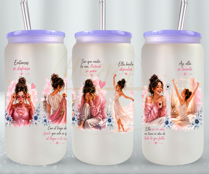La Fuerza Que Nadie Ve Pink-350 Glass Can - 350-16OZ-Purple
