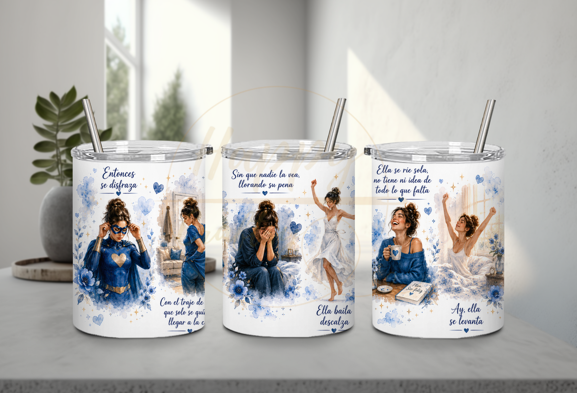La Fuerza Que Nadie Ve Blue-349 Tumbler - 349-10OZ-White