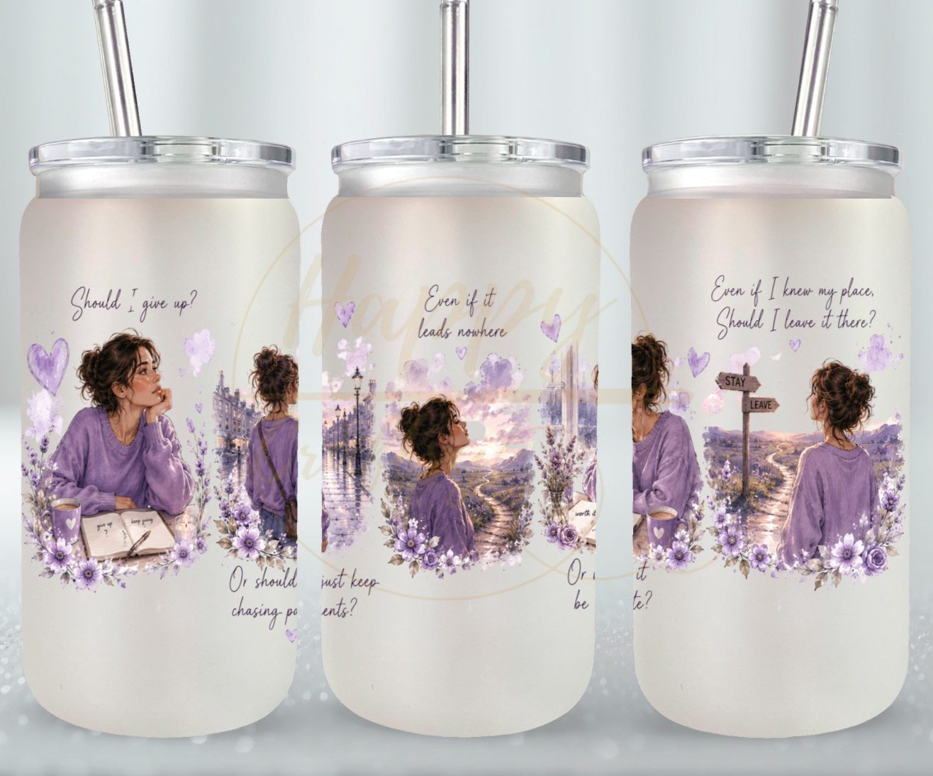 The Path I Choose-351 Glass Can - 351-16OZ-White