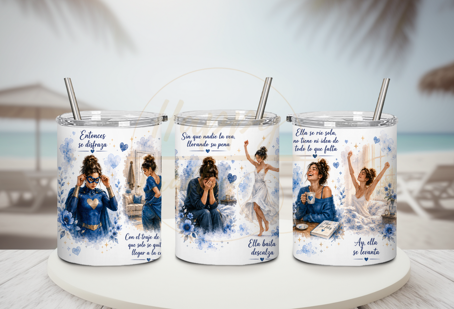 La Fuerza Que Nadie Ve Blue-349 Tumbler - 349-10OZ-White
