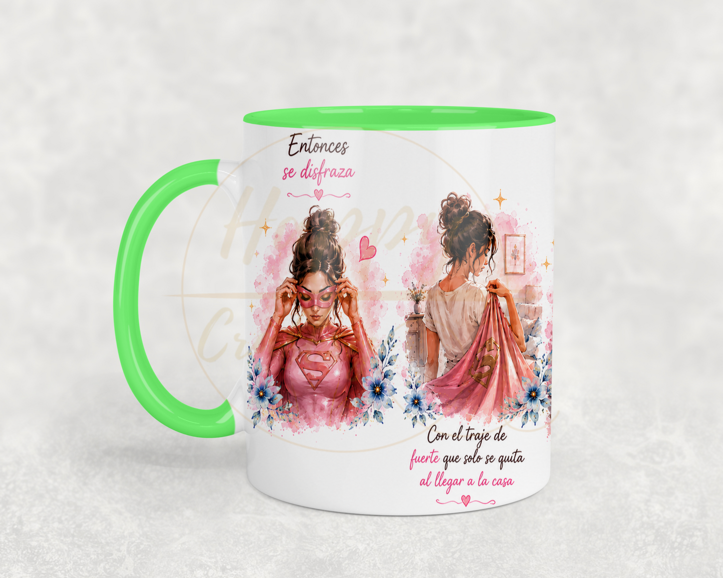 La Fuerza Que Nadie Ve Pink-350 Mugs - 350-11OZ-Green