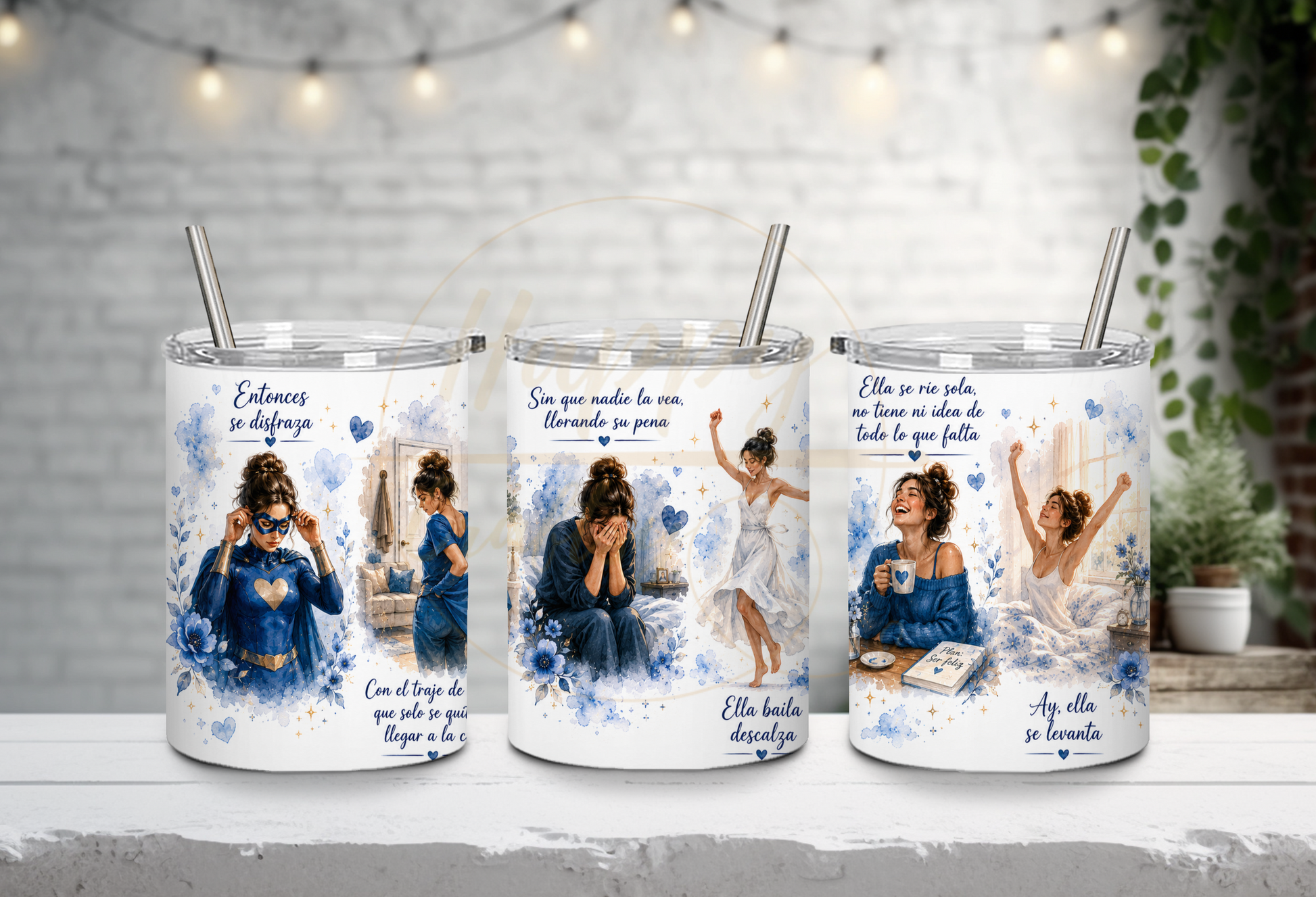 La Fuerza Que Nadie Ve Blue-349 Tumbler - 349-10OZ-White