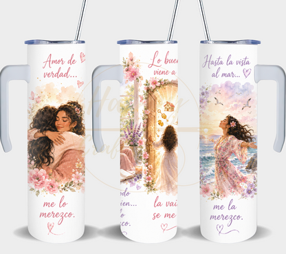 Me lo Merezco-354 Tumbler - 354-20oz With Handler-White