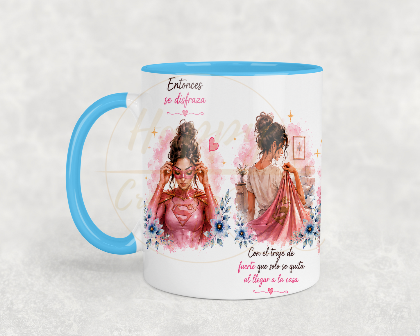 La Fuerza Que Nadie Ve Pink-350 Mugs - 350-11OZ-Light Blue