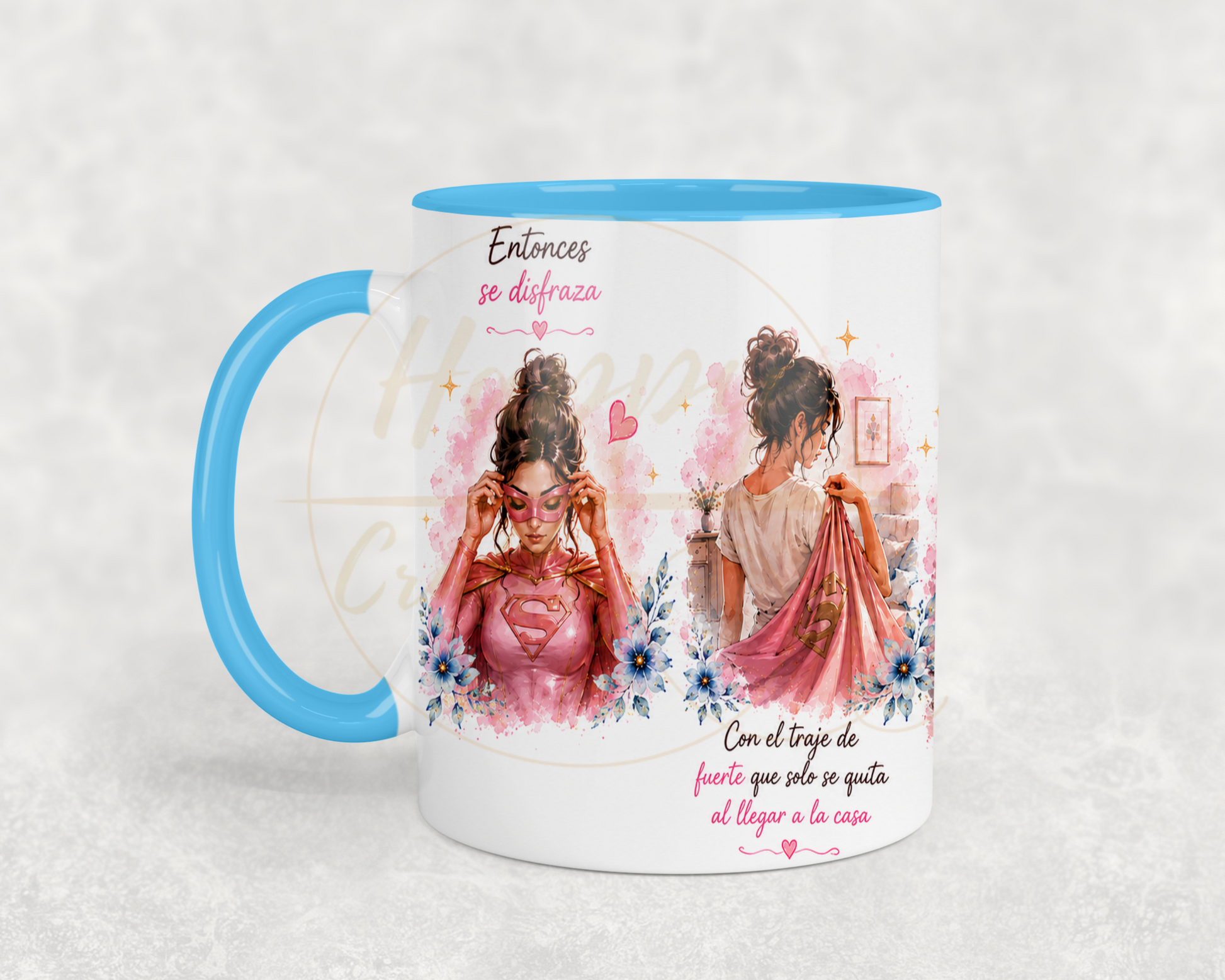 La Fuerza Que Nadie Ve Pink-350 Mugs - 350-11OZ-Light Blue