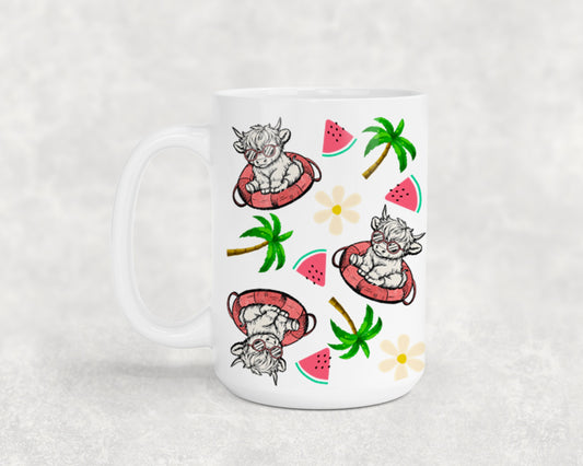 Summer Highland Cow-10670 - mugs