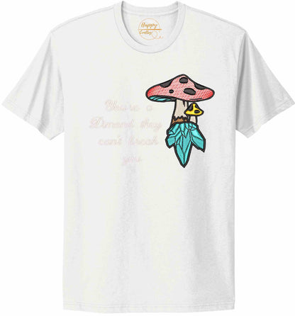 Crystal mushroom, positive message in embroidery-10626 - t-shirt