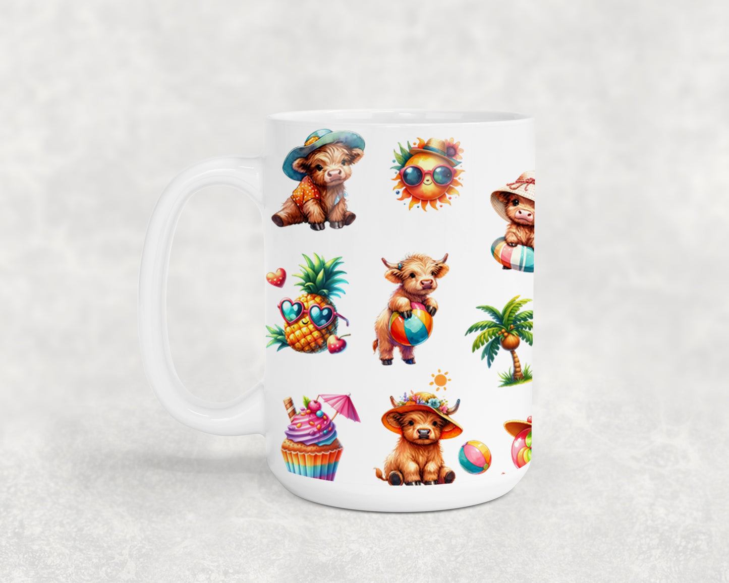 Highland Cow Beach Summer-10642 - mugs