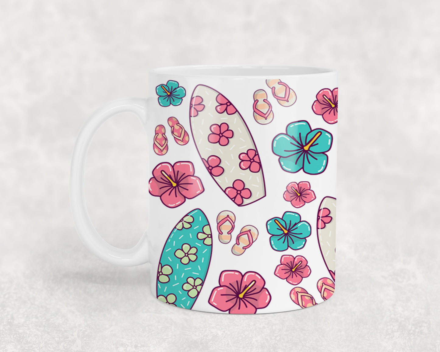 Surfboards Flip Flops Hibiscos-10691 - mugs