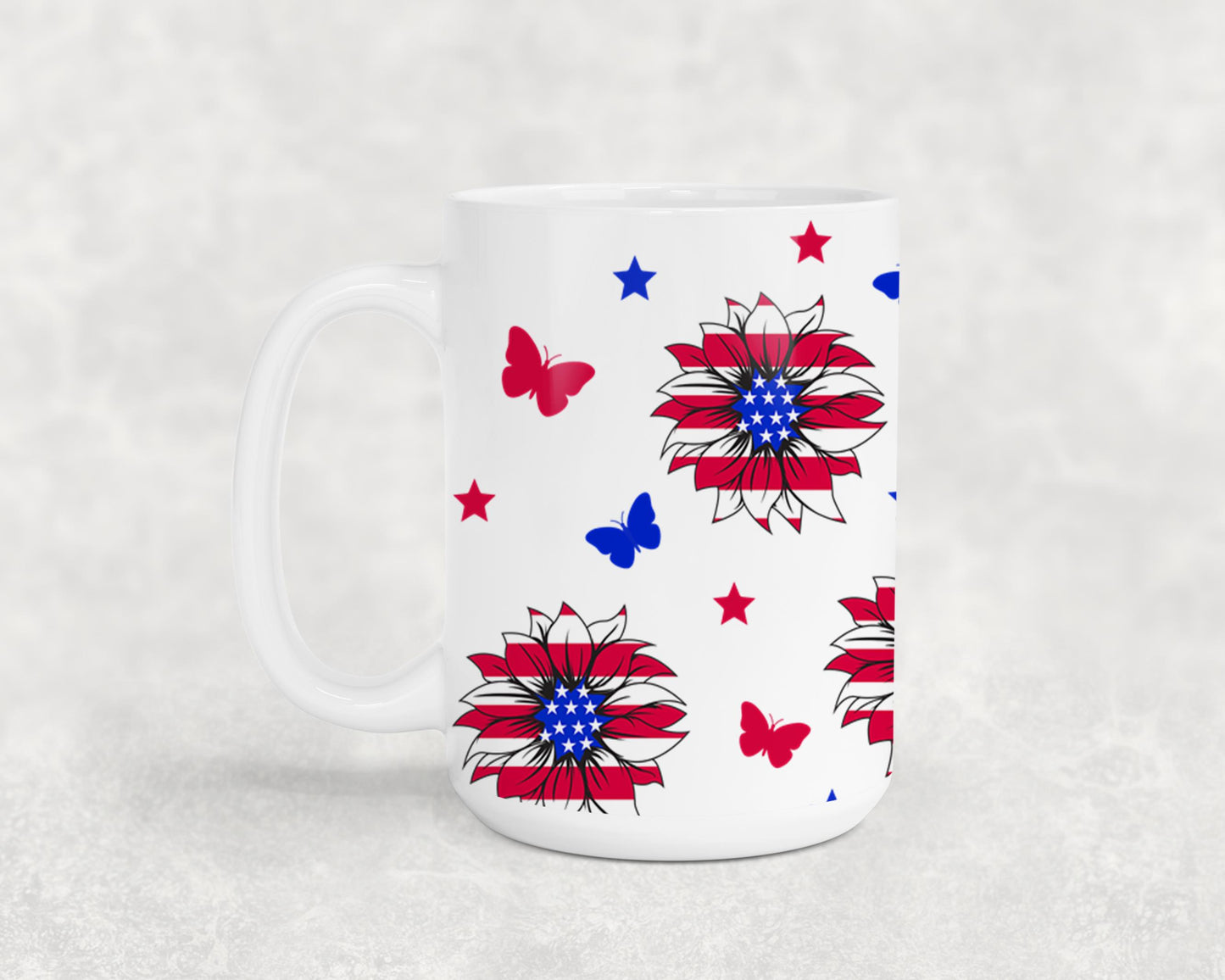 Sunflower USA Flag-9920 - mugs