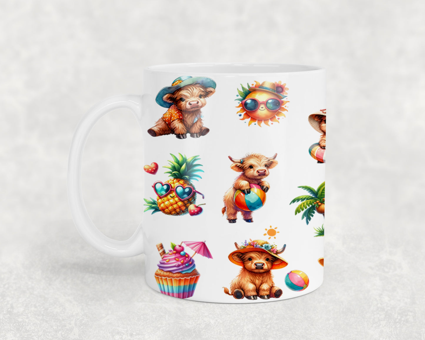 Highland Cow Beach Summer-10642 - mugs