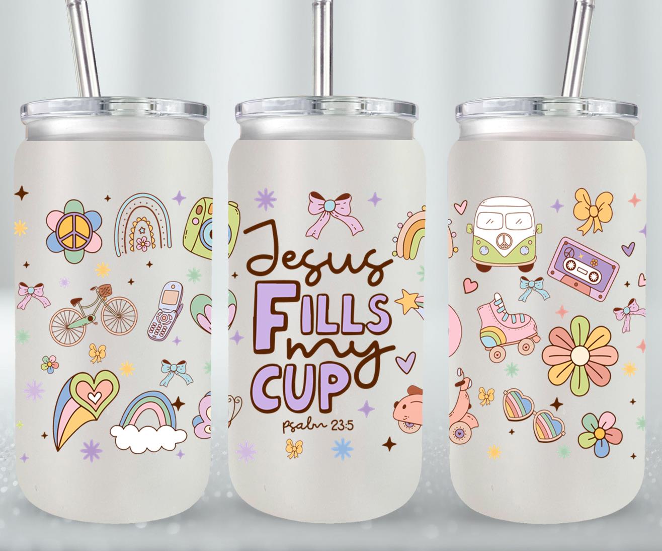 Jesus Fells My Cup-10209 - glass can