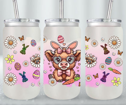 Highland Cow Easter-10377 - glass can