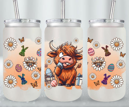 Highland Cow Easter-10384 - glass can