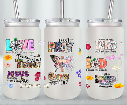 Just Pray-10213 - glass can