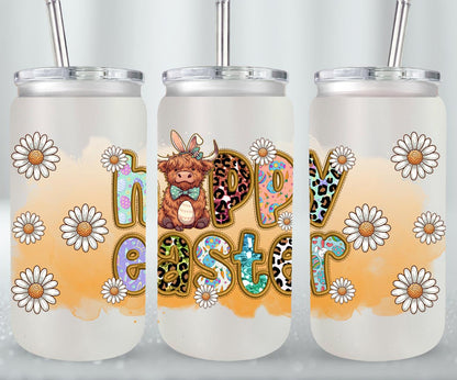 Highland Cow Easter-10398 - glass can