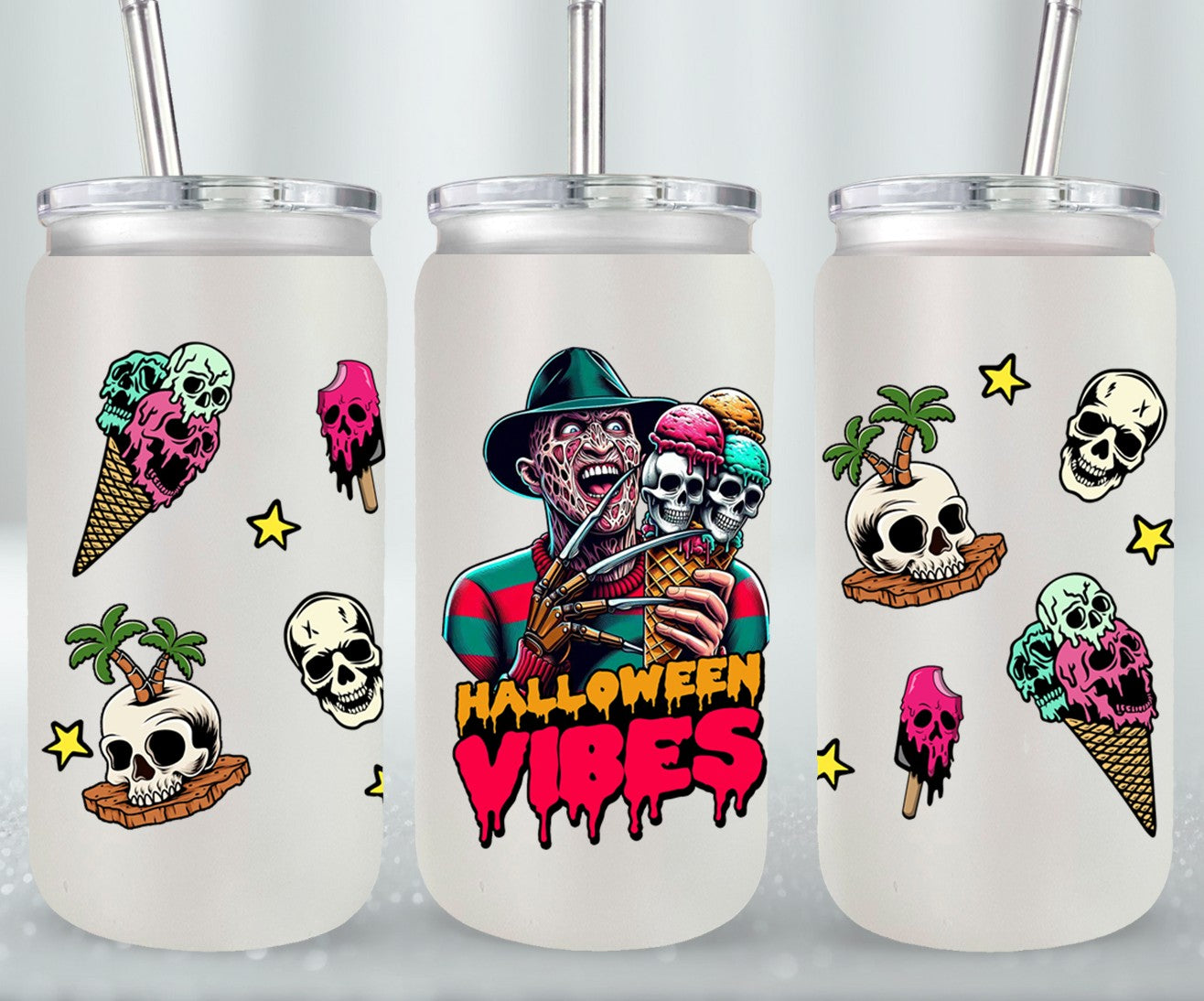 Halloween Vibes - glass can