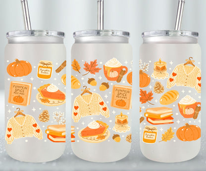 Autumn - glass can