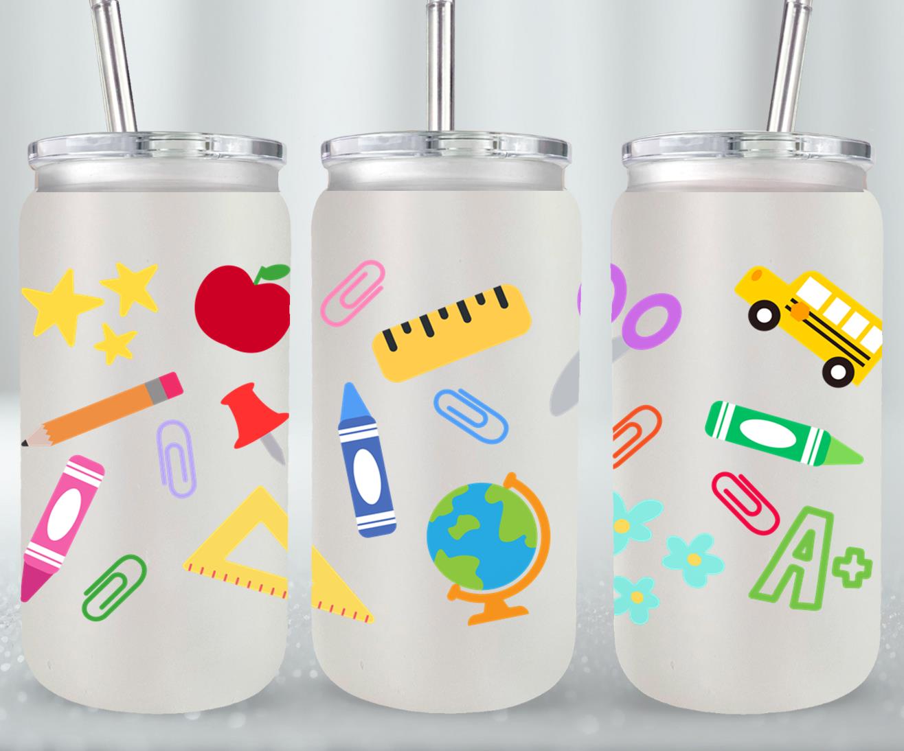 Back to School - glass can