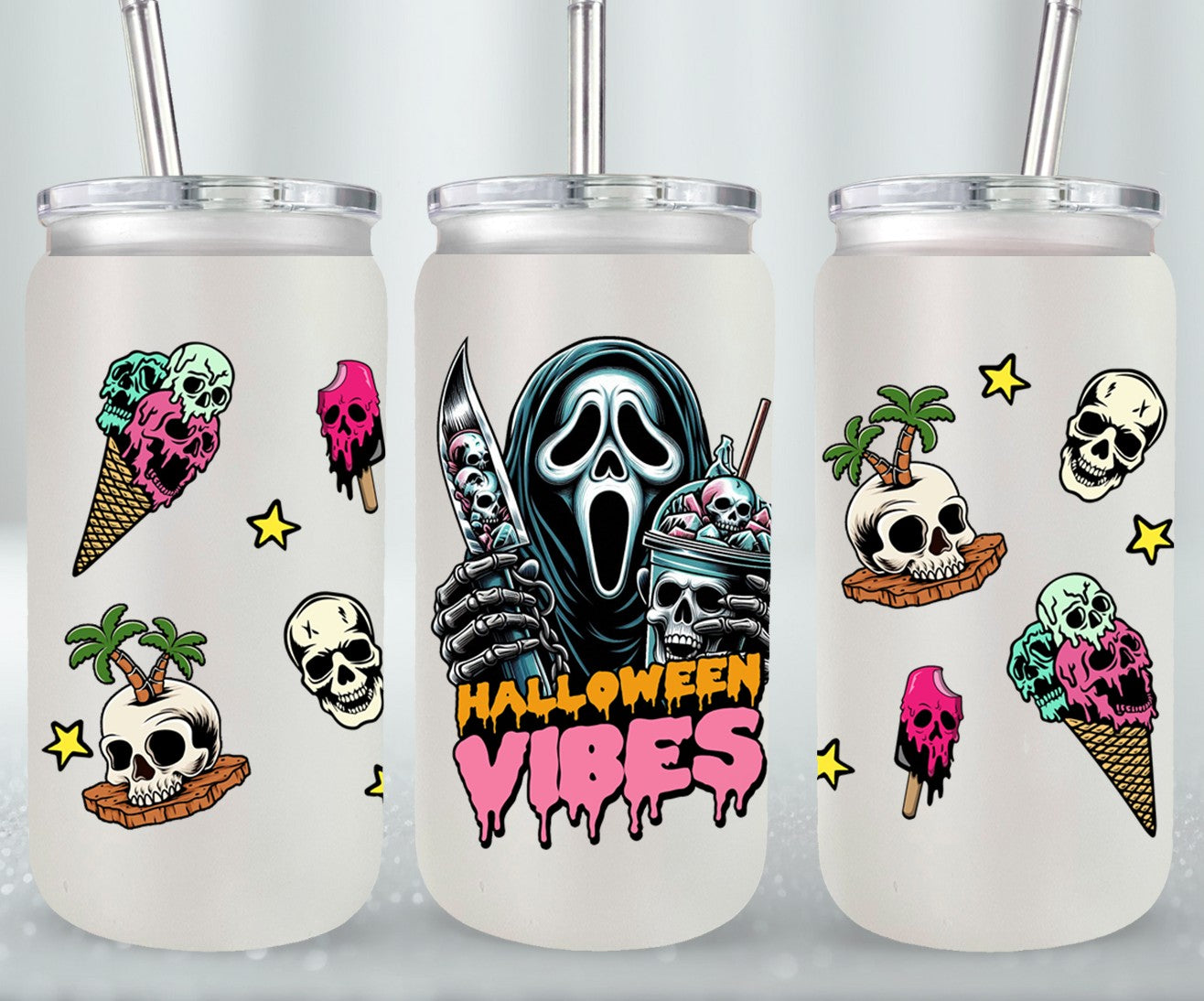 Halloween Vibes - glass can