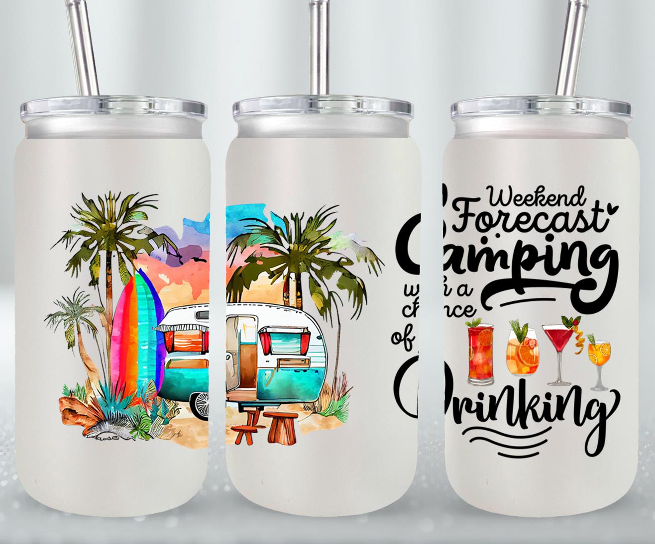Adventure Camping - glass can