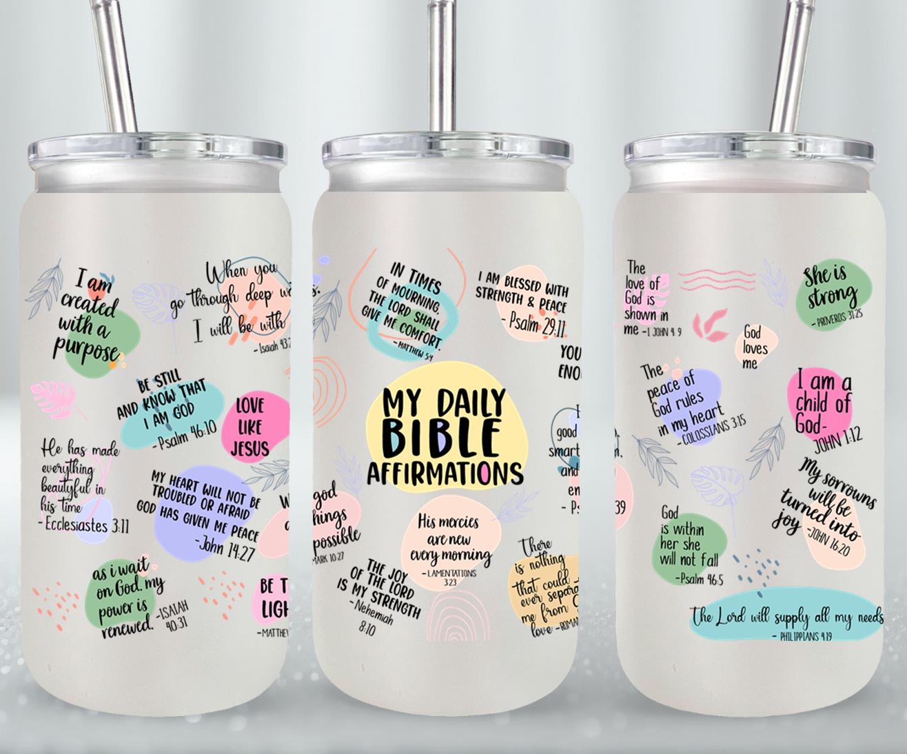 My Daily Bible Affirmation-10216 - glass can