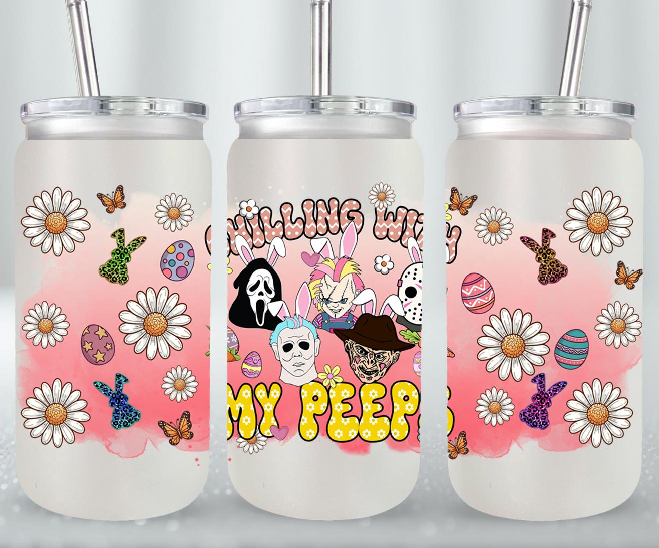 Easter Horror Killer-10333 - glass can