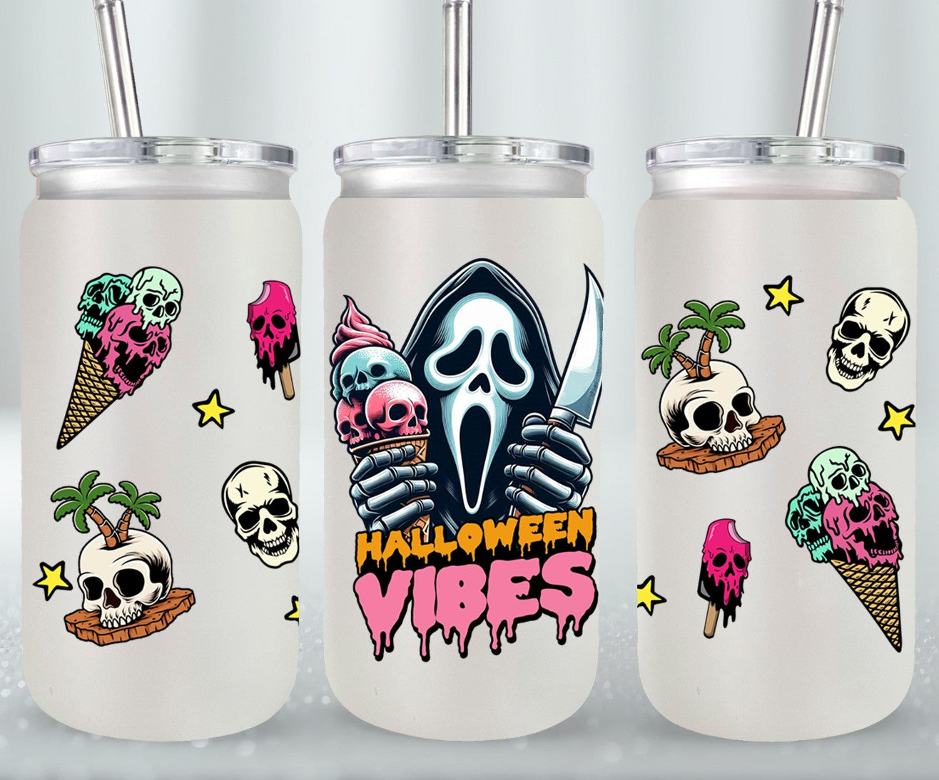 Halloween Vibes - glass can