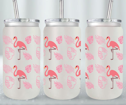 Pink Flamingos-10687 - glass can