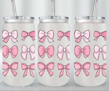 Pink Bow-9990 - glass can