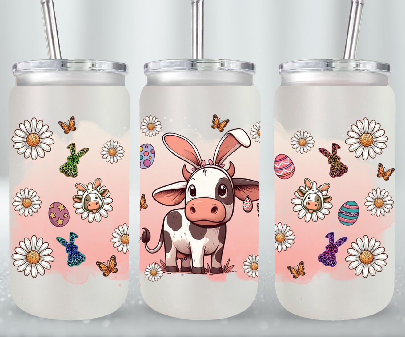 Cow Easter Day-10299 - glass can