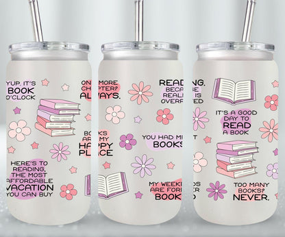 Floral Book Affirmation FULL-9975 - glass can
