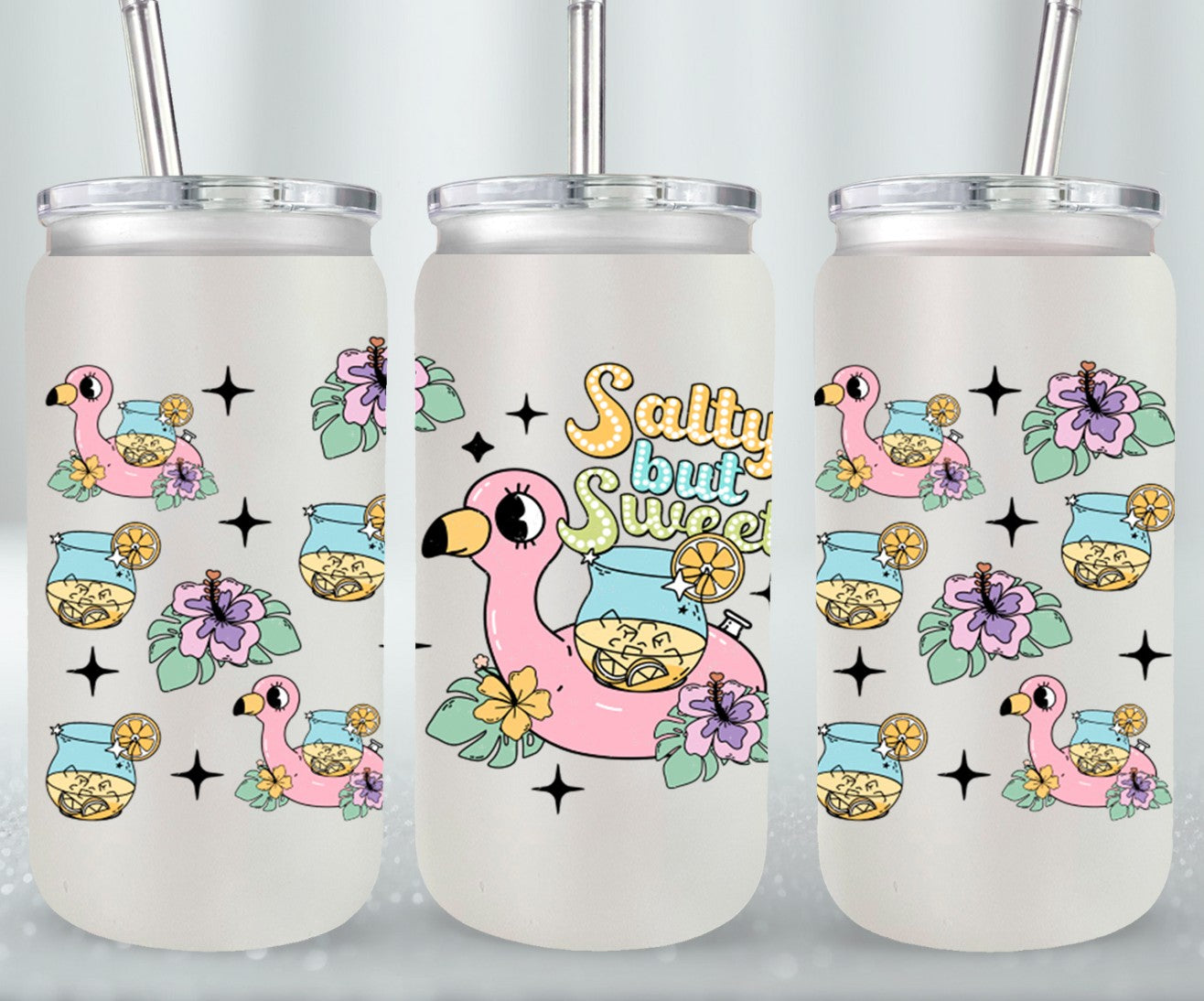 Salty But Sweet Distressed-10667 - glass can