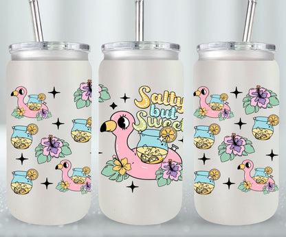 Salty But Sweet Distressed-10667 - glass can