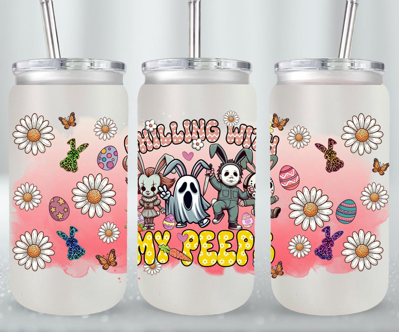 Easter Horror Killer-10332 - glass can