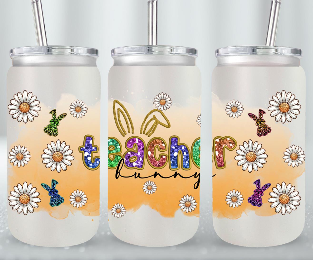 Teacher Bunny-10451 - glass can