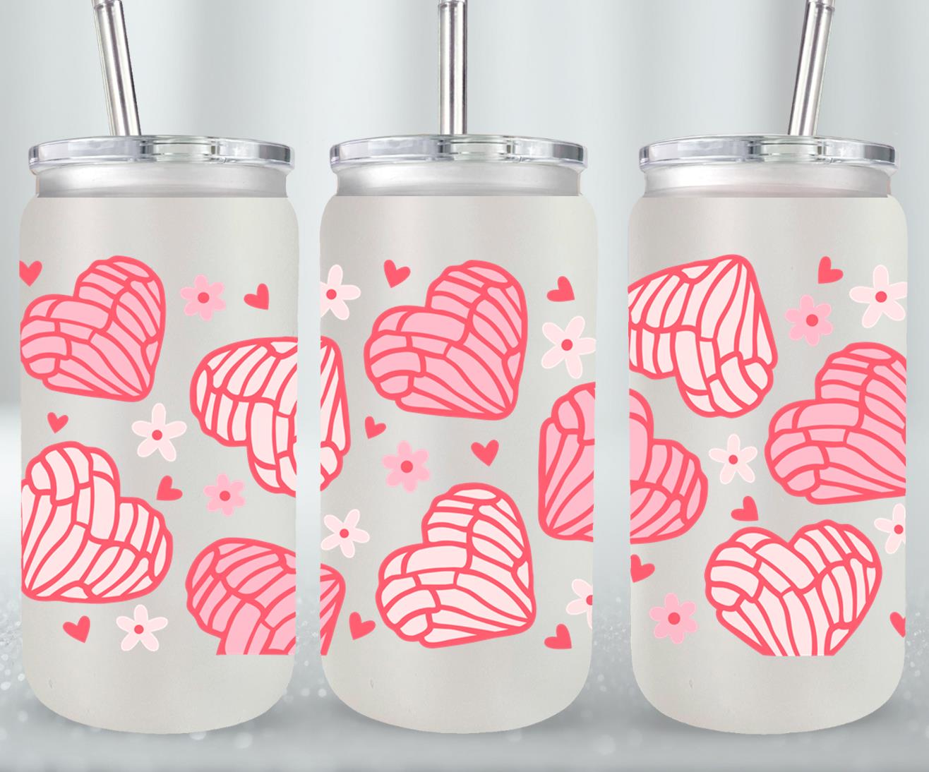 Concha Heart-10098 - glass can