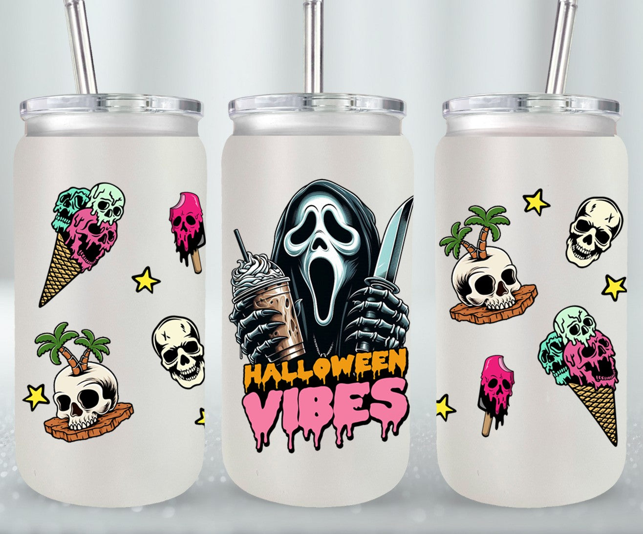 Halloween Vibes - glass can