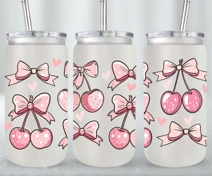Pink Bow-9989 - glass can