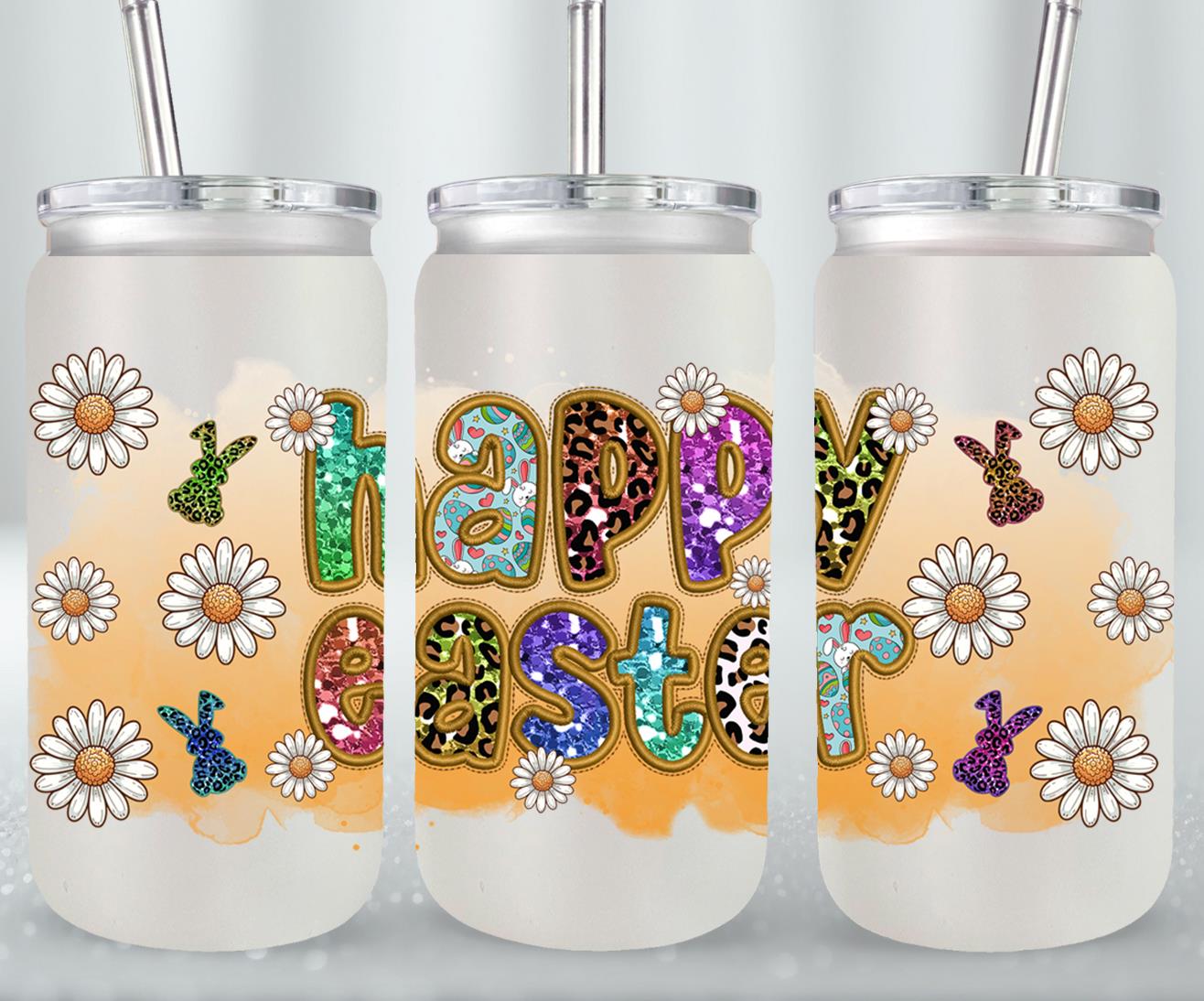 Happy Easter-10361 - glass can