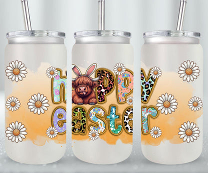 Highland Cow Easter-10394 - glass can