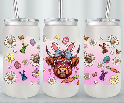 Highland Cow Easter-10399 - glass can