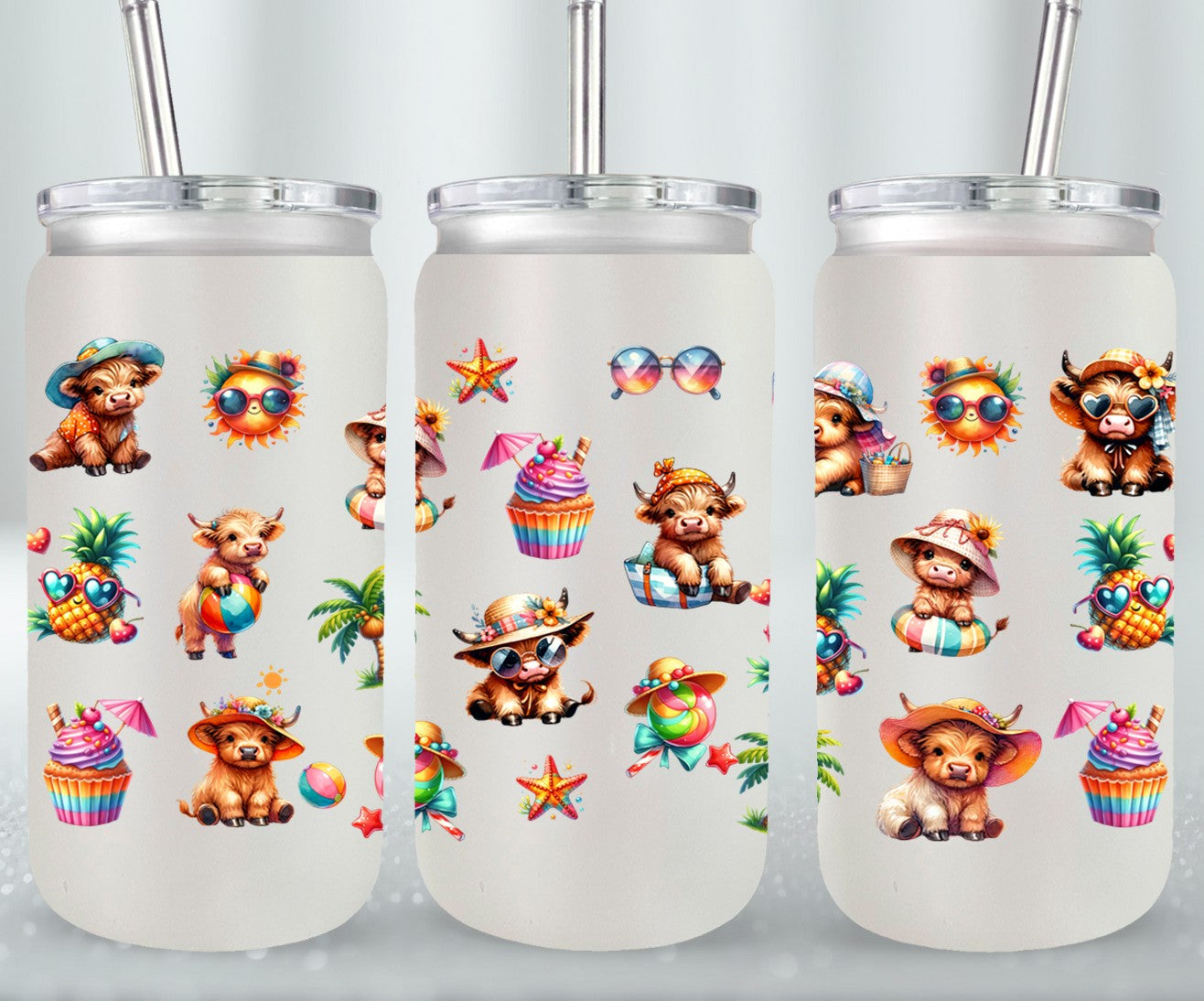 Highland Cow Beach Summer-10642 - glass can