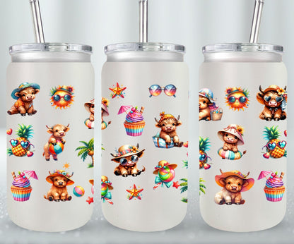Highland Cow Beach Summer-10642 - glass can