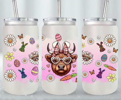 Highland Cow Easter-10388 - glass can