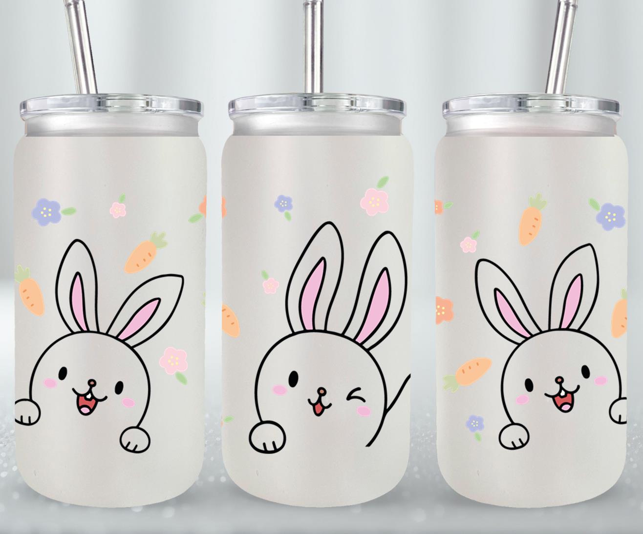 Happy Rabbit-10458 - glass can
