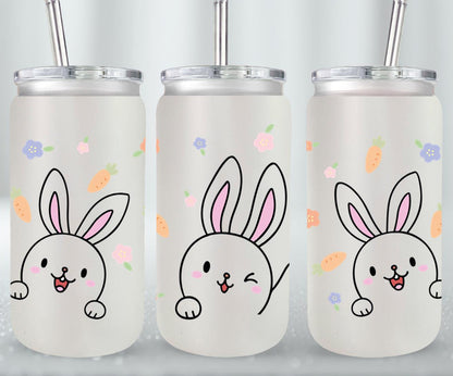 Happy Rabbit-10458 - glass can