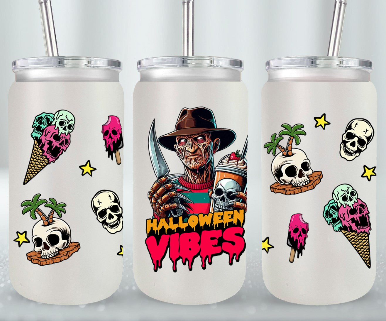 Halloween Vibes - glass can