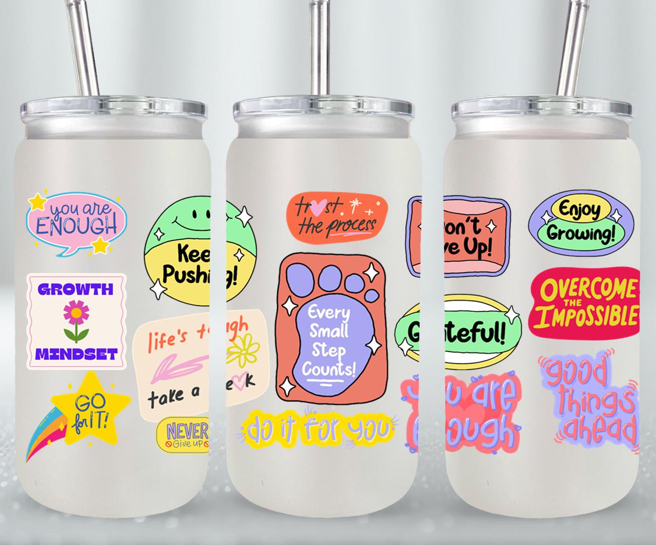 Every Small Step Counts - glass can